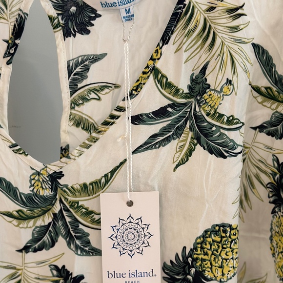 Brand New with Tags Blue Island Pineapple Print Beach Coverup - Picture 4 of 5